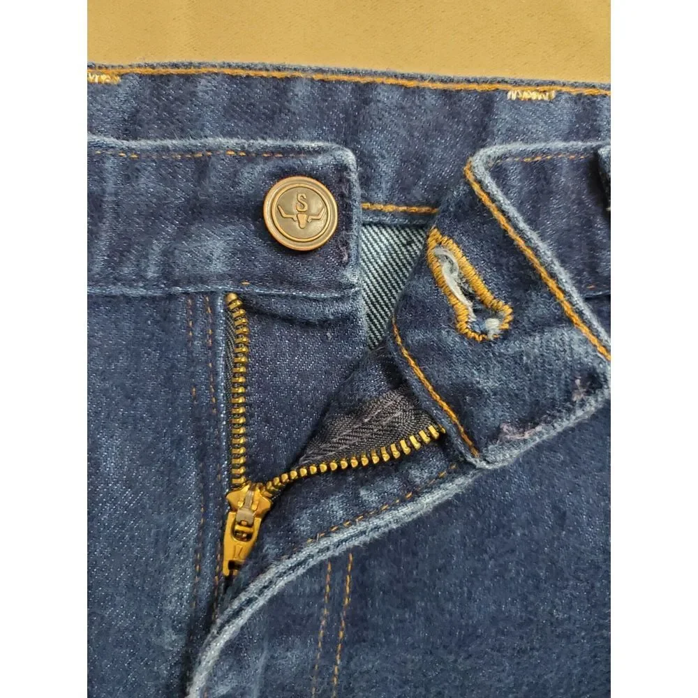 Vintage‎ Sheplers Mens Jeans 38x27 Blue USA Made Raw Denim Style SHST176
